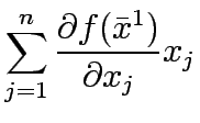 $\displaystyle \sum^n_{j=1}\frac{\partial f(\bar{x}^1)}{\partial x_j}x_j$