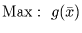 $\displaystyle \mathrm{Max:~} g(\bar{x})$
