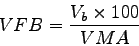 \begin{displaymath}%
VFB = \frac{V_b \times 100}{VMA}
\end{displaymath}