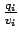 $\frac{q_i}{v_i}$
