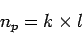 \begin{displaymath}
{n_p} = k\times {l}
\end{displaymath}