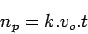 \begin{displaymath}
{n_p} = k.{v_o}.t
\end{displaymath}