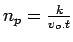 $n_p=\frac{k}{v_o.t}$