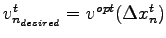 $v_{n_{desired}}^t = v^{opt}{({\Delta}x_n^t)}$