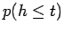$\displaystyle p(h\le t)$