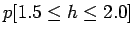 $\displaystyle p[1.5\le h\le 2.0]$