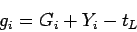 \begin{displaymath}
g_i = G_i + Y_i - t_L
\end{displaymath}