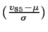 $(\frac{v_{85}-\mu}{\sigma})$