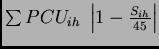 \ensuremath{\sum{}PCU_{ih} \left\vert{1-\frac{S_{ih}}{45}}\right\vert}