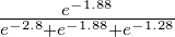       e-1.88
e-2.8+e-1.88+e-1.28