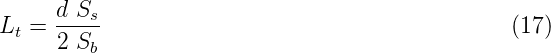      d-Ss-
Lt = 2 Sb                                        (17 )
      