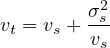         σ2s-
vt = vs + vs
