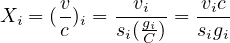 Xi = (vc)i = siv(igiC) = vsiigci
