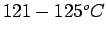 $121-125^o C$