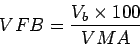 \begin{displaymath}%
VFB = \frac{V_b \times 100}{VMA}
\end{displaymath}