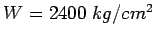 $W=2400&nbsp;kg/cm^2$