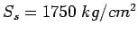 $S_s=1750&nbsp;kg/cm^2$