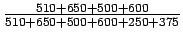 $\frac{510+650+500+600}{510+650+500+600+250+375}$