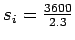 $s_i = \frac{3600}{2.3}$