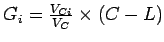 $G_i =
\frac{V_{Ci}}{V_C}\times(C-L)$
