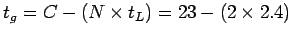 $t_g = C-(N\times t_L) = 23-(2\times 2.4)$