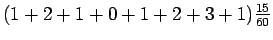 $(1+2+1+0+1+2+3+1)\frac{15}{60}$