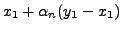 $\displaystyle x_1+\alpha_n(y_1-x_1)$