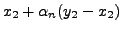 $\displaystyle x_2+\alpha_n(y_2-x_2)$