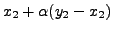 $\displaystyle x_2+\alpha(y_2-x_2)$