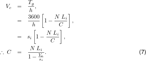   V   =   Tg,
   c      h   [        ]
          3600     N-Li-
      =    h   1 -  C   ,
           [    N Li]
      =   si 1 - -C--- ,

∴  C  =   N--LVi.                               (7 )
          1- sci
     