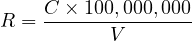 R = C-×-100V,000,000-
     